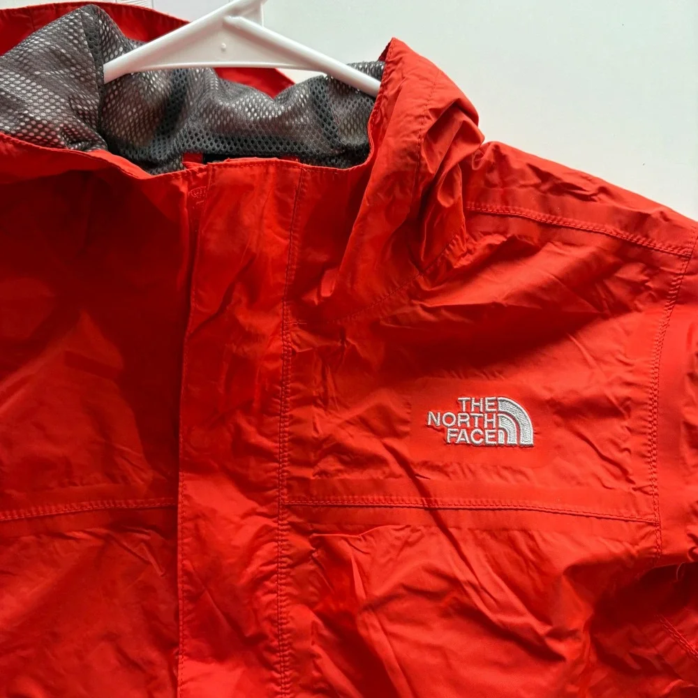 The North Face Rain Jacket Boys Large‎ 14/16 Red HyVent Hooded Windbreaker AQRC